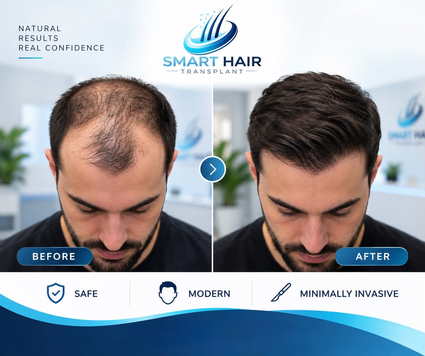 Hair transplant before and after